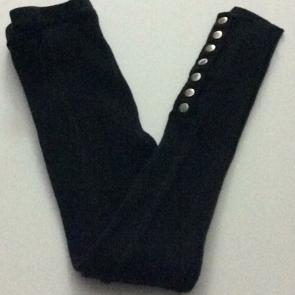 XHILARATION  BLACK CABLE LEGGINGS JRS - Picture 2 of 6